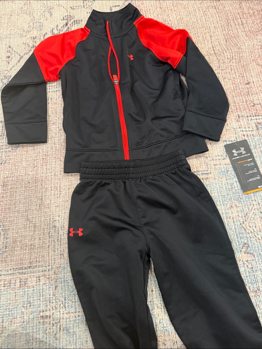 Under Armour Black and Red Kids' Athletic Jogger Set